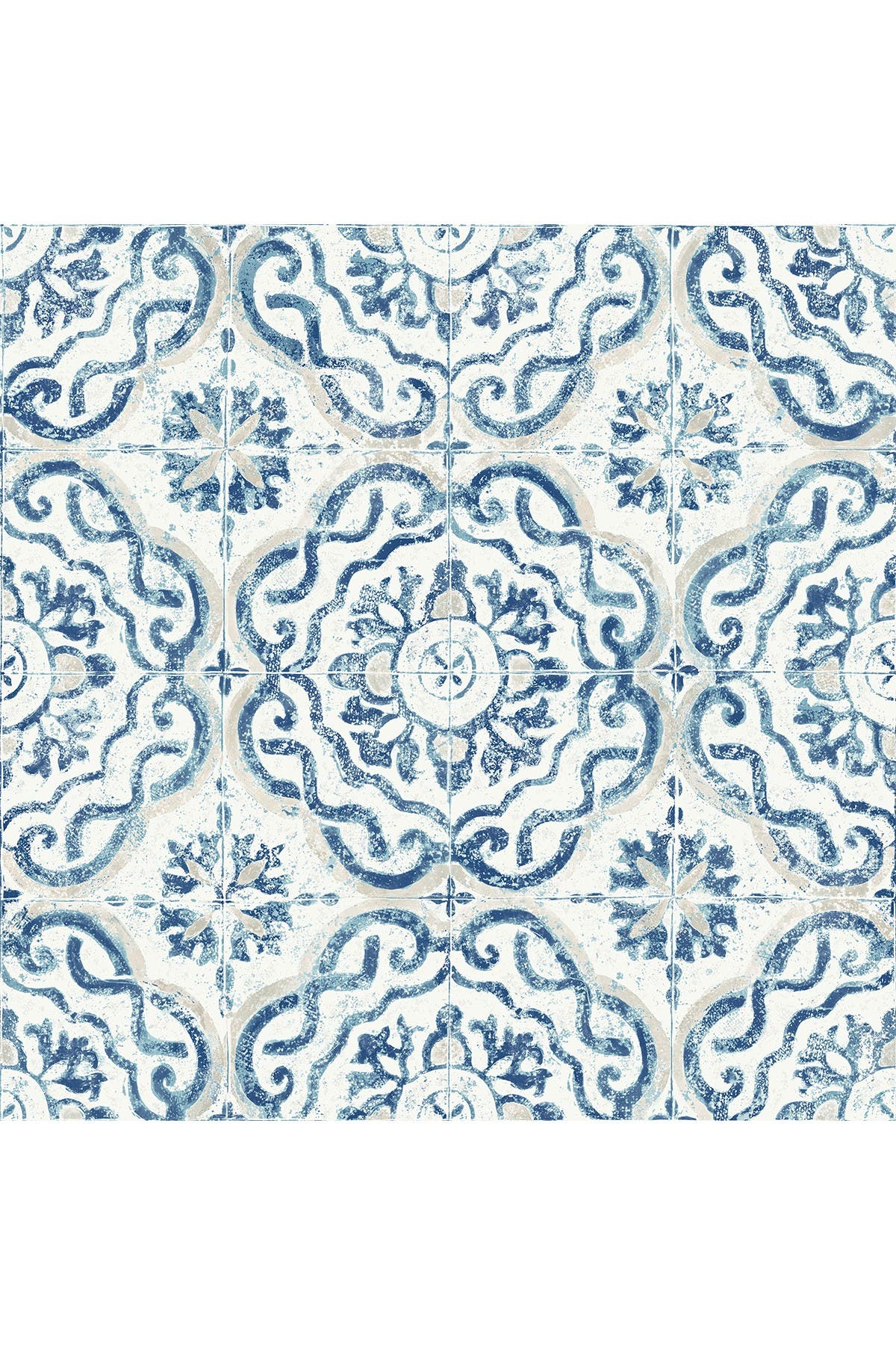 Wallpops Talavera Tile Peel & Stick Wallpaper In Blue ModeSens