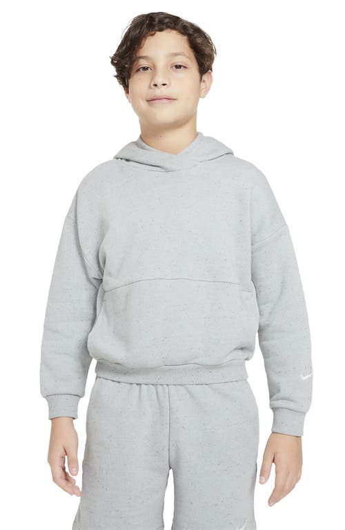 Nike Kids' Icon Fleece Pullover Hoodie In Light Pumice/light Silver