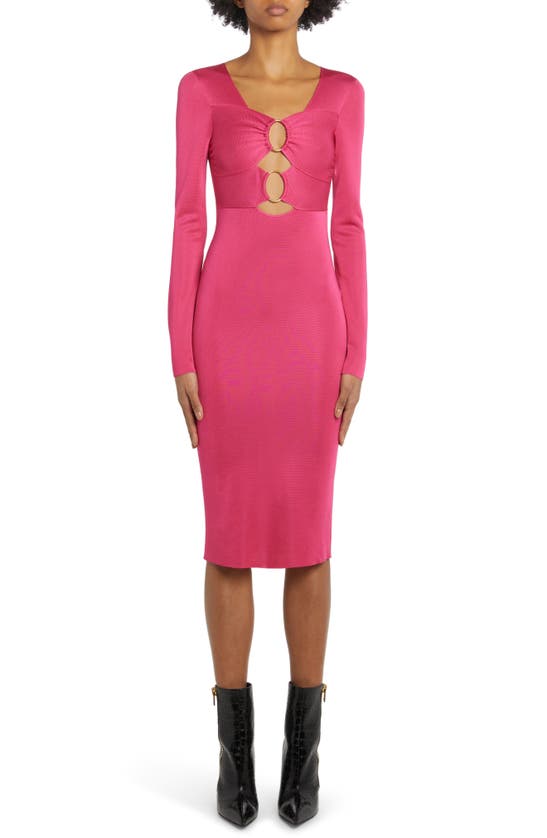 TOM FORD FRONT CUTOUT LONG SLEEVE BODY-CON DRESS