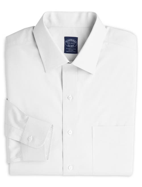 Shop Brooks Brothers Pinpoint Stretch Dress Shirt In White