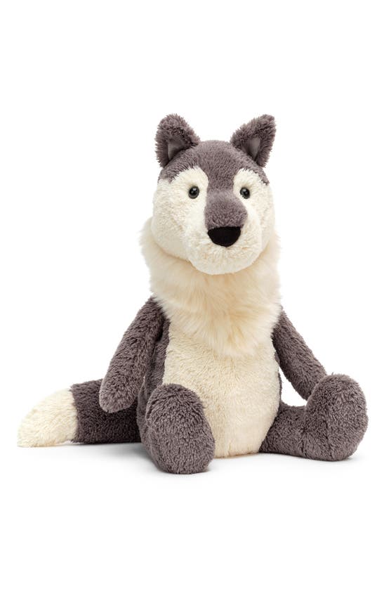 Jellycat Woodruff Wolf Stuffed Animal In Grey