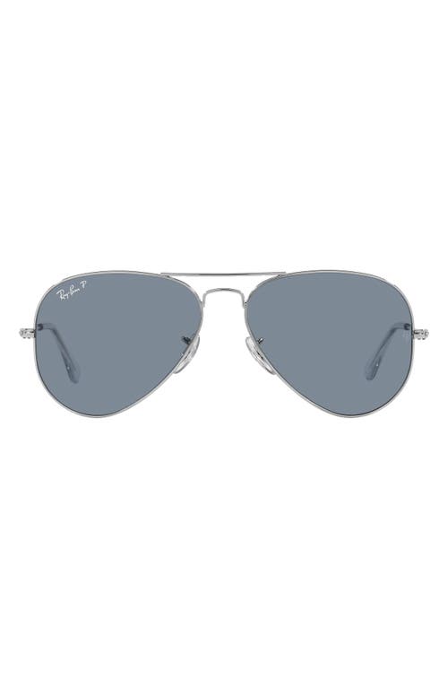 Ray-Ban Aviator 55mm Sunglasses in Silver at Nordstrom
