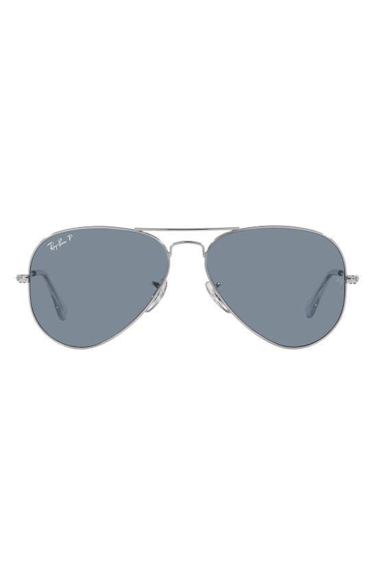 Ray Ban Ray-ban Aviator 55mm Sunglasses In Blue
