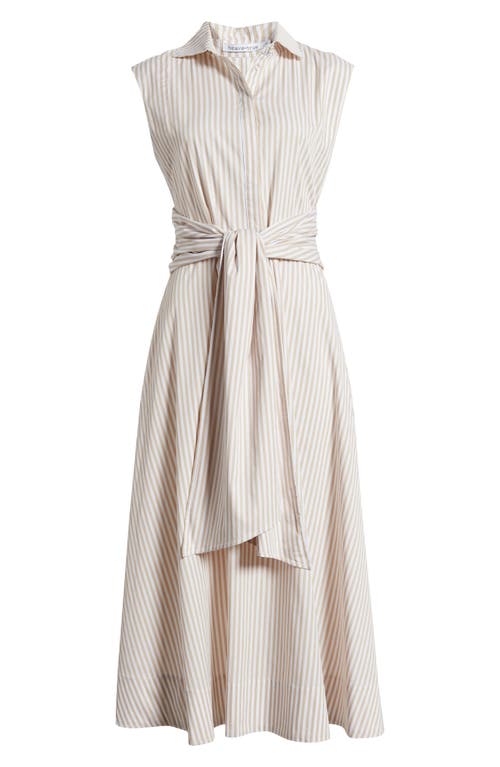 Shop Brave + True Brave+true Delaware Stripe Sleeveless Shirtdress In Sand Stripe