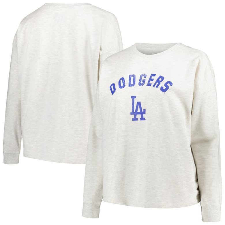 Shop Profile Oatmeal Los Angeles Dodgers Plus Size French Terry Pullover Sweatshirt