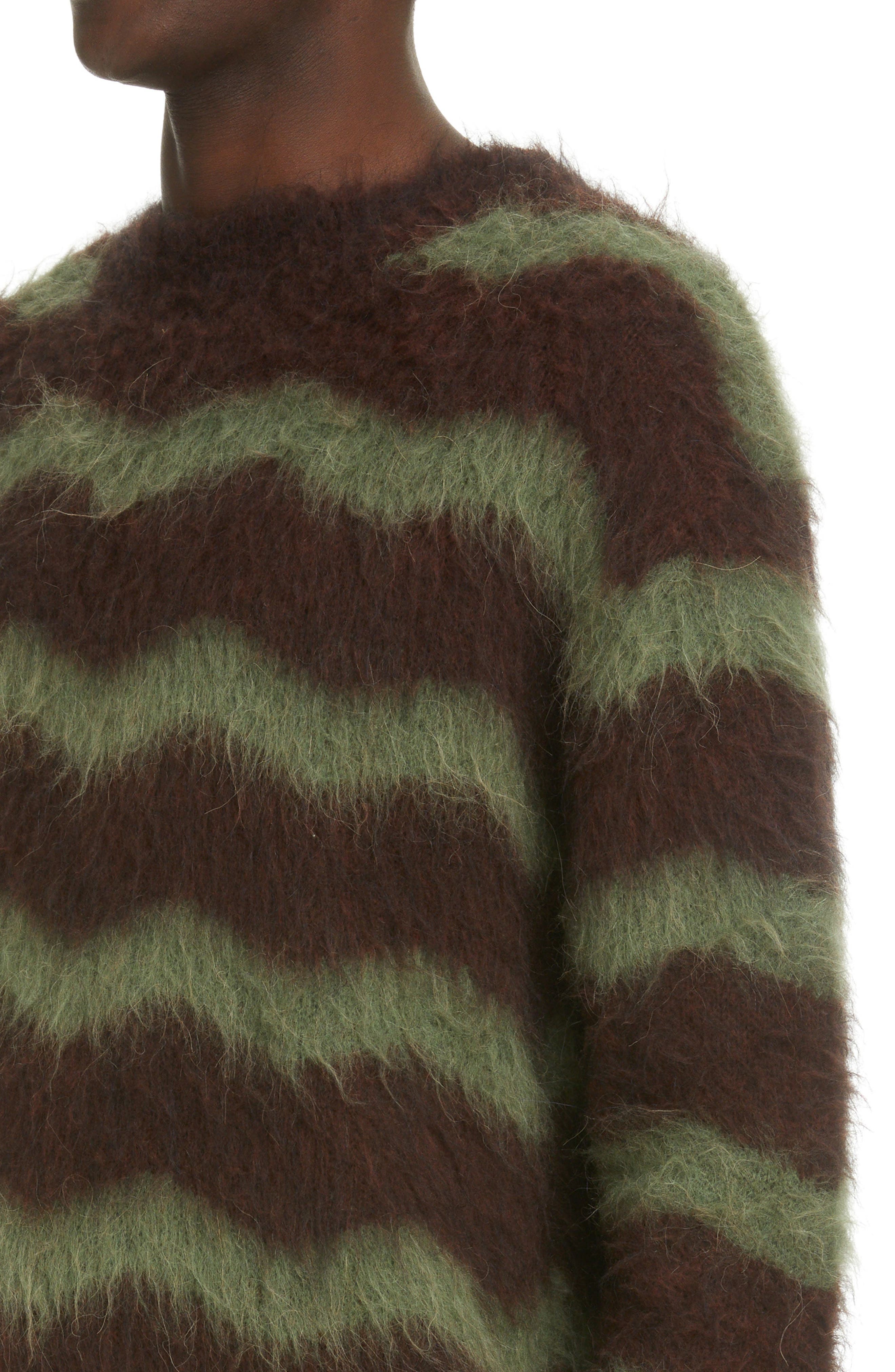 striped fuzzy sweater