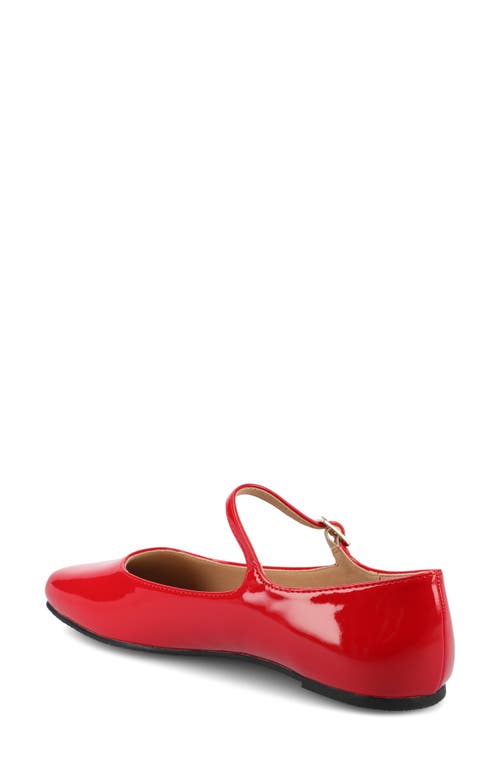 Journee Collection Carrie Mary Jane Flat In Patent/red