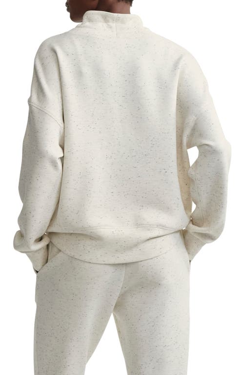 Shop Varley Oakdale Drawstring Sweatshirt In Ivory Marl Fleck