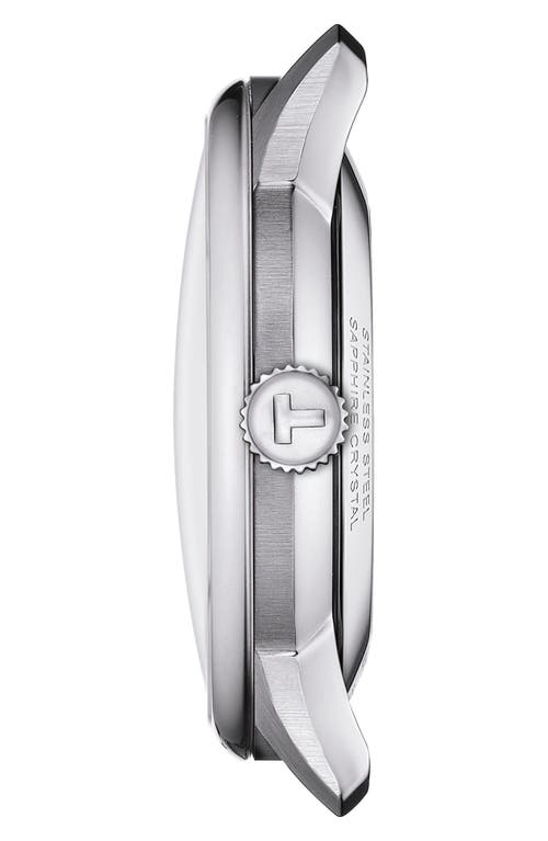 Tissot Men's Swiss Automatic Chemin Des Tourelles Skeleton Brown Leather Strap Watch 39mm In Grey/ivory