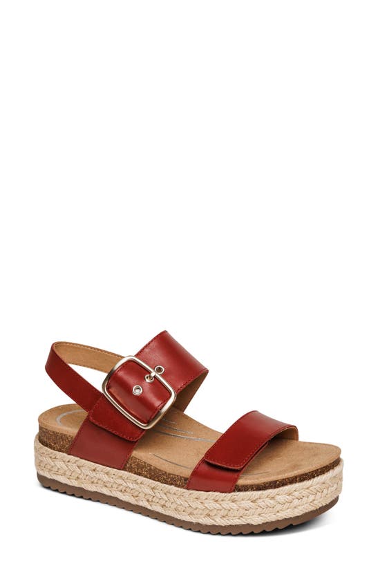 Aetrex Vania Platform Sandal In Red