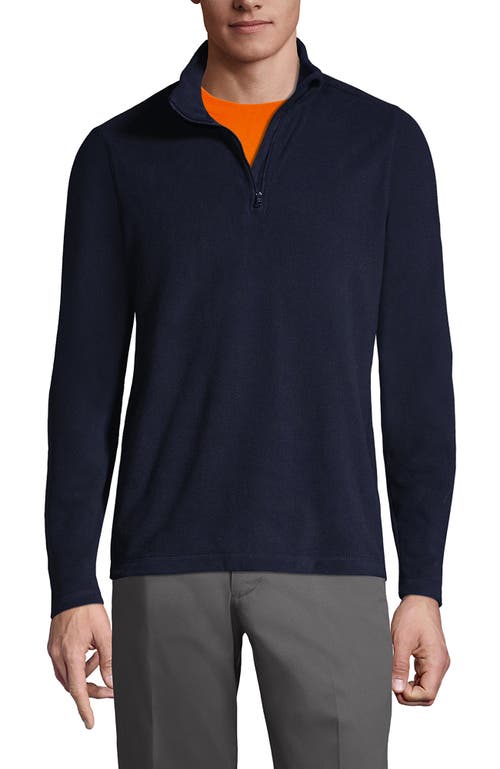 Shop Lands' End School Uniform Young  Lightweight Fleece Quarter Zip Pullover In Classic Navy