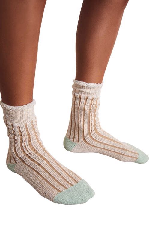 Shop Free People Inside Out Plush Crew Socks In Camel