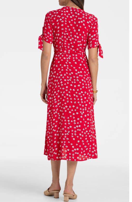 Shop Seraphine Floral Maternity Midi Dress In Red Flower