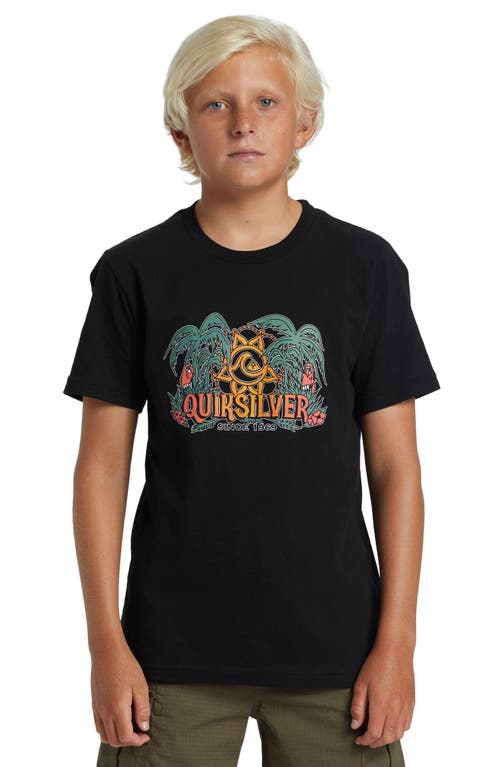 Quiksilver Kids' Dala Jungle Cotton Graphic T-Shirt Black at