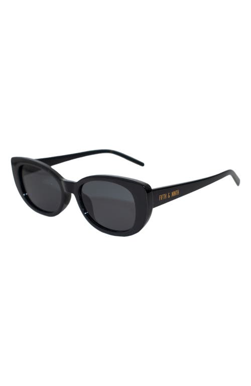 Fifth & Ninth Dolly 68mm Oversize Polarized Oval Sunglasses In Black/black