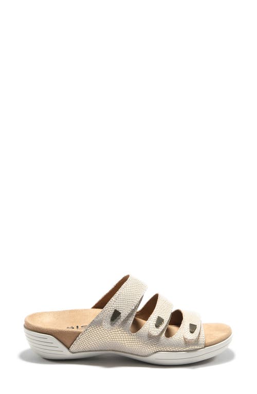 Hälsa Delight Strappy Slide Sandal in Gold Leather