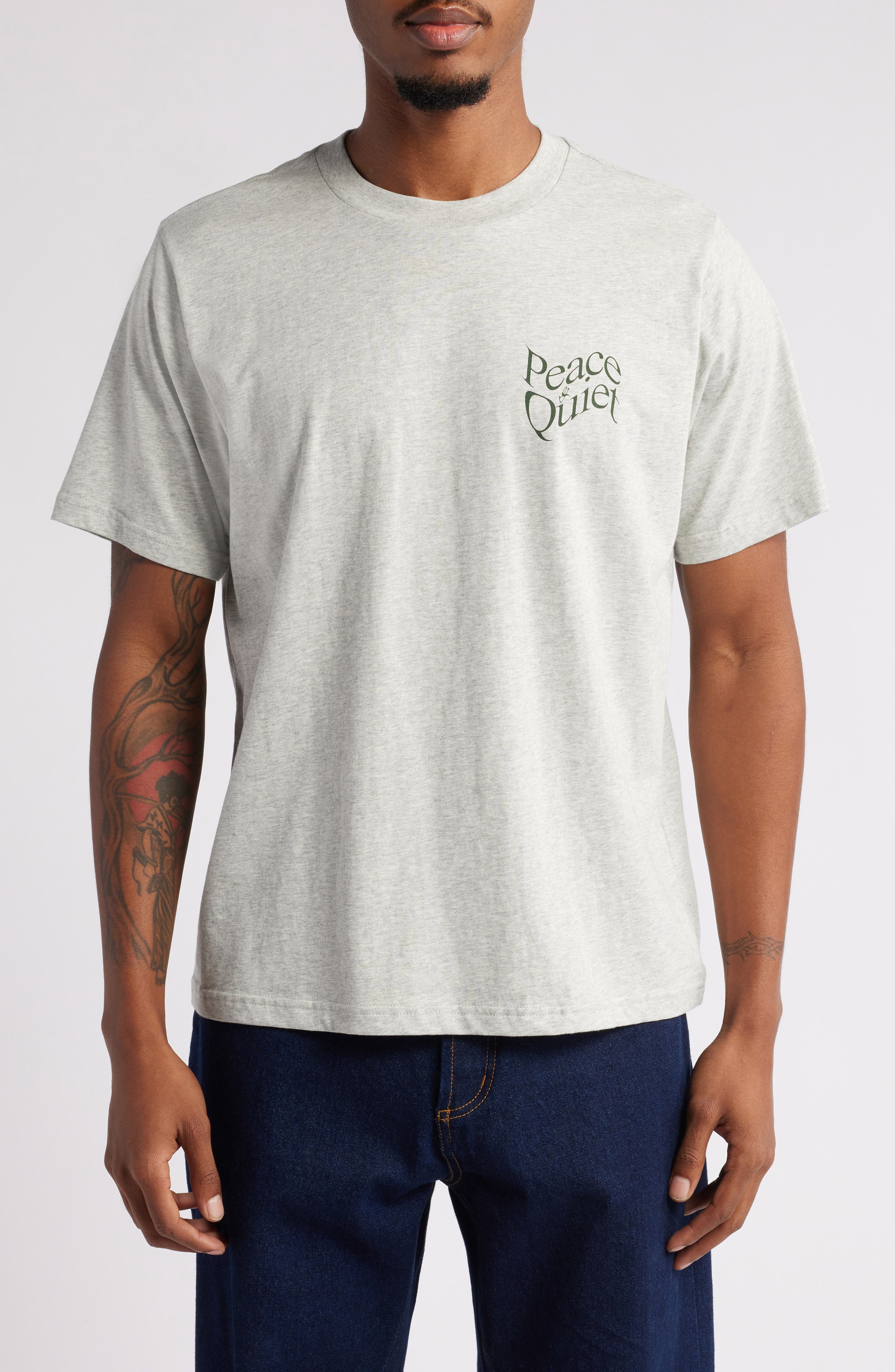 Museum of Peace & Quiet Warped Logo Graphic T-Shirt in Heather 