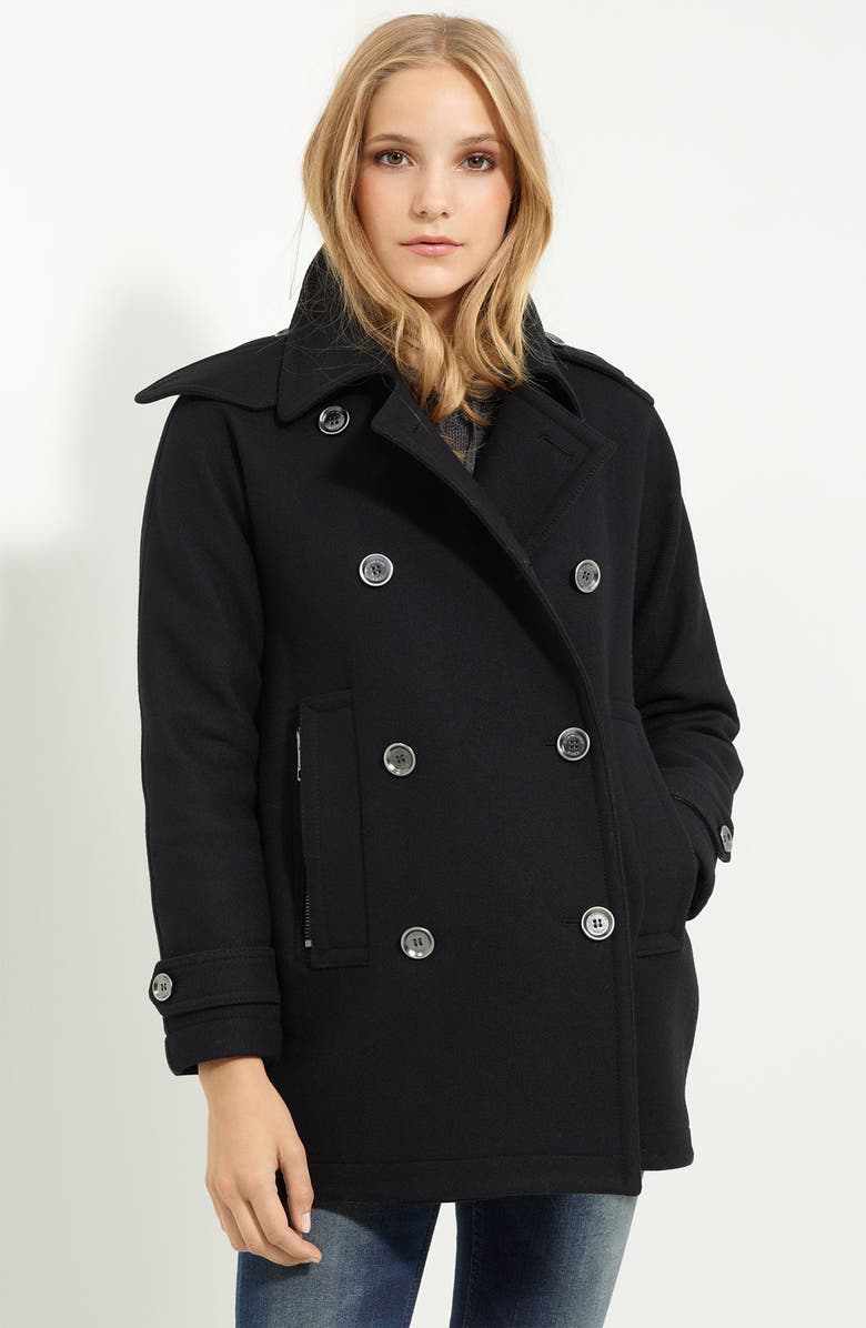 Burberry Brit Double Breasted Peacoat Nordstrom