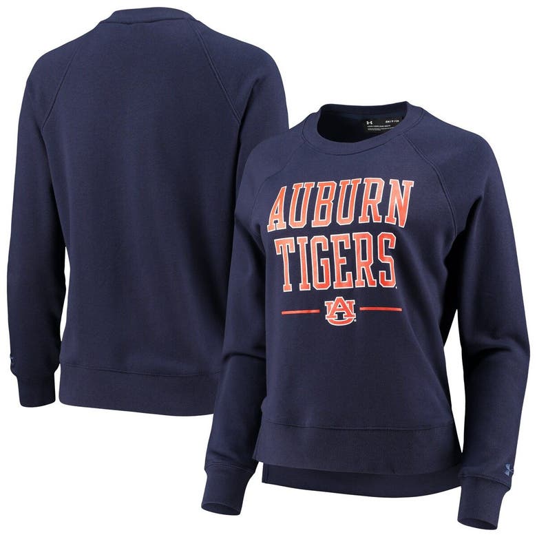 Shop Under Armour Navy Auburn Tigers All Day Fleece Raglan Pullover Sweatshirt