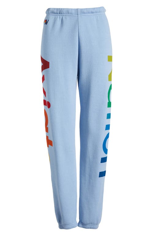 Shop Aviator Nation Rainbow Logo Sweatpants In Ice