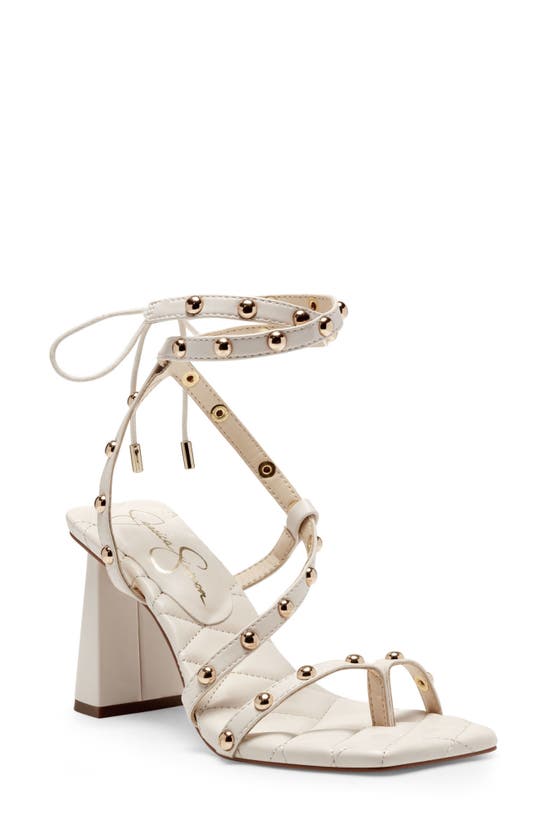 Jessica Simpson Zayve Ankle Tie Sandal In Chalk