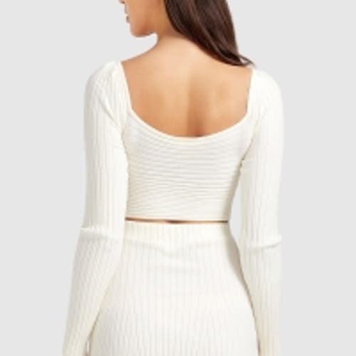 Belle & Bloom Forget Me Not Knit Crop In Cream
