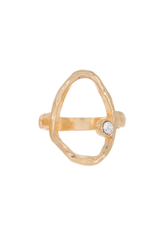 Melrose And Market Molten Hammered Ring In Clear- Gold
