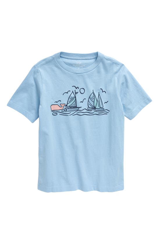Vineyard Vines Kids' Colour Change Sail Graphic T-shirt In Jake Blue