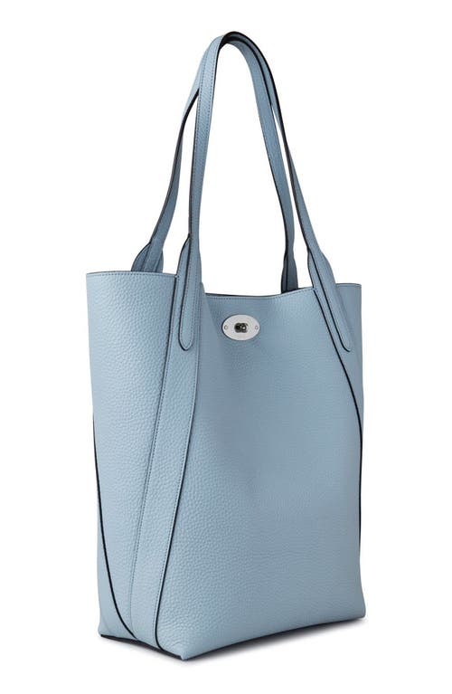 Shop Mulberry Bayswater Heavy Grain Leather North/south Tote In Poplin Blue