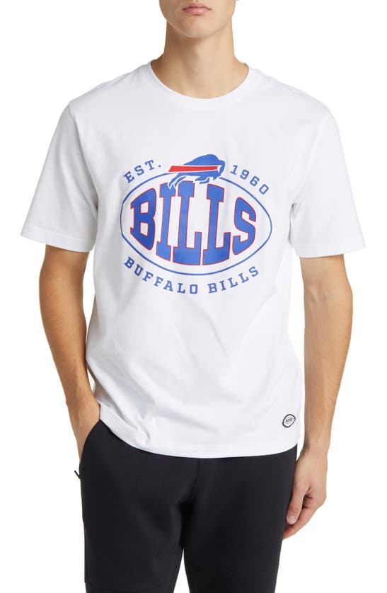 Hugo Boss Boss X Nfl Stretch Cotton Graphic T-shirt In Buffalo Bills White