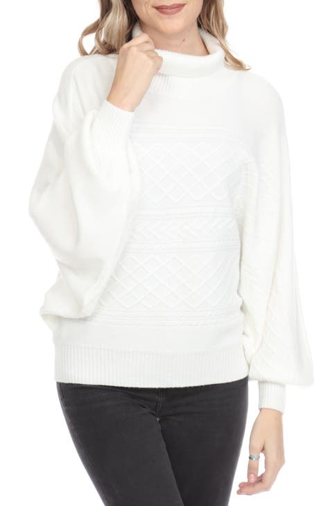White and Ruby Marika Cable Knit Sweater