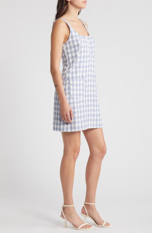 Shop Charles Henry Tank Minidress In Blue Checker