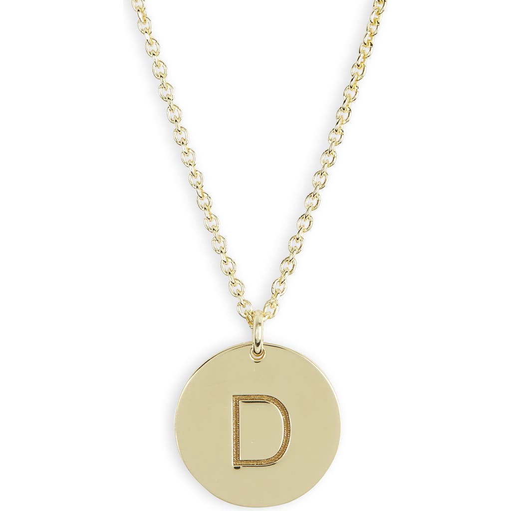 Meshmerise Initial Disc Pendant Necklace In Gold