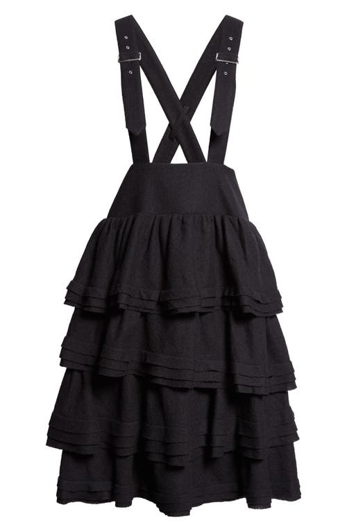 Shop Noir Kei Ninomiya Milled Wool Suspender Dress In Black