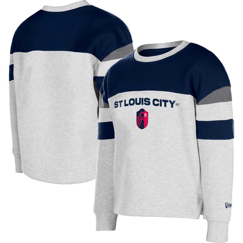 Shop 5th And Ocean By New Era Girls Youth 5th & Ocean By New Era Gray St. Louis City Sc Pullover Sweatshirt