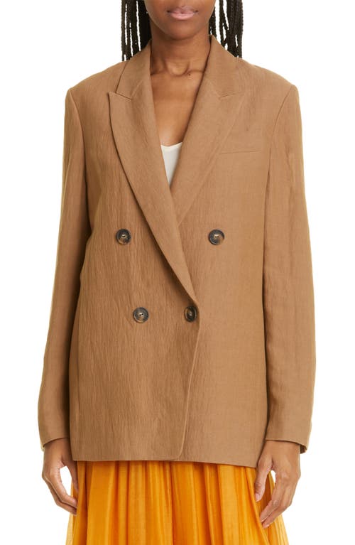 Vince Oversize Double Breasted Blazer in Tobacco