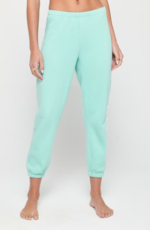 Shop Spiritual Gangster Sun Seeker Luna Crop Cotton Blend Joggers In Laguna