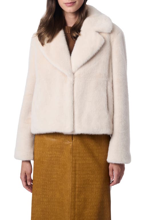 Bernardo Short Faux Fur Coat In White