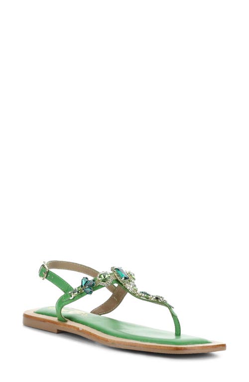 Bos. & Co. Otu Sandal In Green Leather/jewels