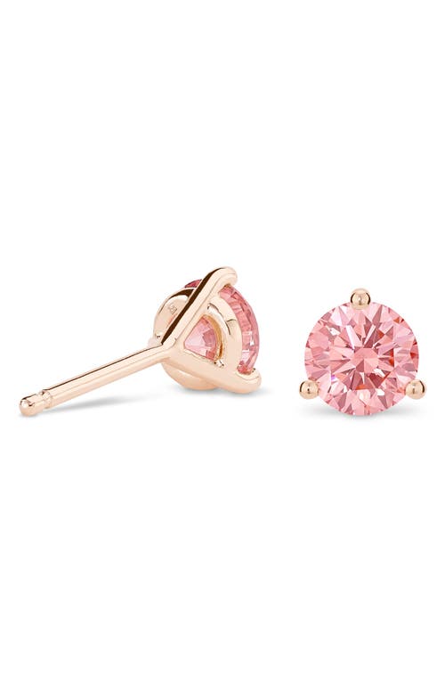 Shop Lightbox 2-carat Lab Grown Diamond Solitaire Stud Earrings In Pink/14k Rose Gold