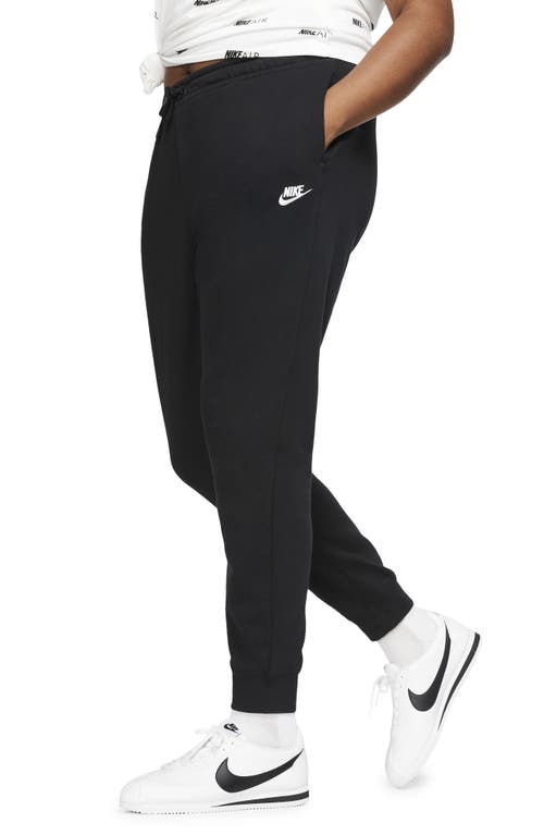 Nike Sportswear Essential Fleece Trousers In Black/white