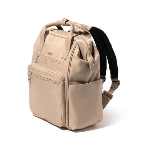 Shop Baggallini Chelsea Laptop Backpack In Taupe Twill