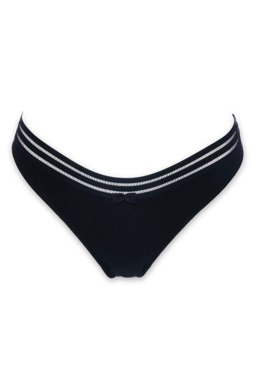 Sweet Cotton Blend Thong in Black