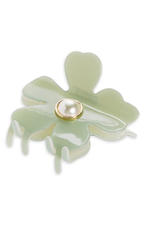 Lele Sadoughi Lily Imitation Pearl Claw Clip in Sage at Nordstrom