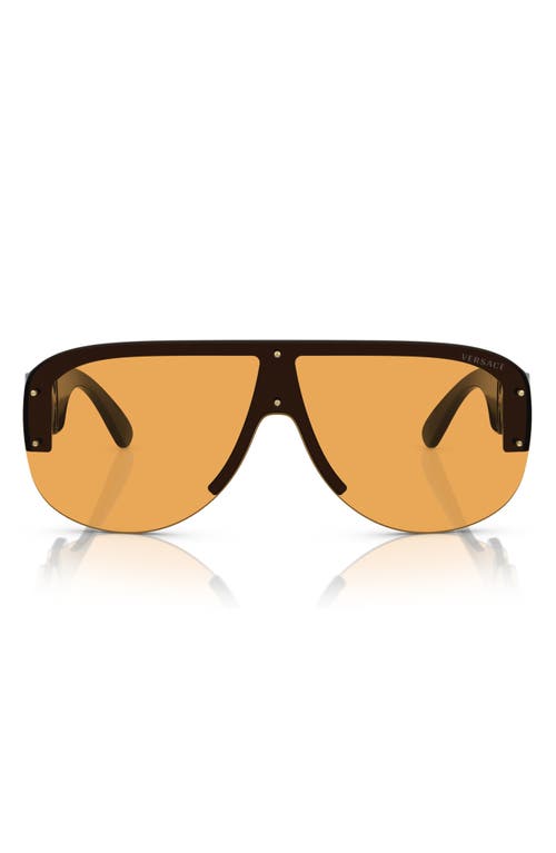Versace 148mm Shield Sunglasses in Orange at Nordstrom