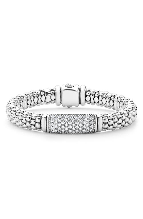LAGOS Signature Caviar Pavé Diamond Rope Bracelet in Silver Diamond at Nordstrom, Size 7