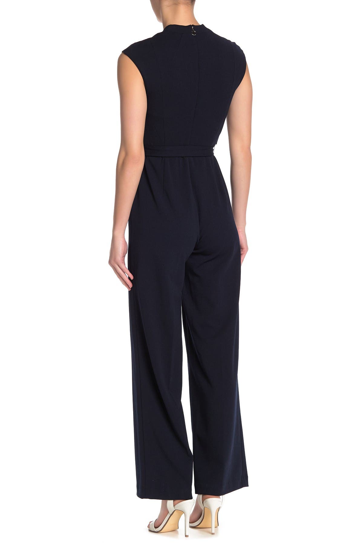 cap sleeve wide leg jumpsuit