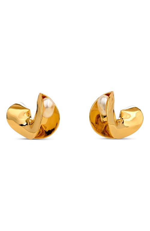 Cult Gaia Shira Freshwater Pearl Earrings in Shiny Brass at Nordstrom