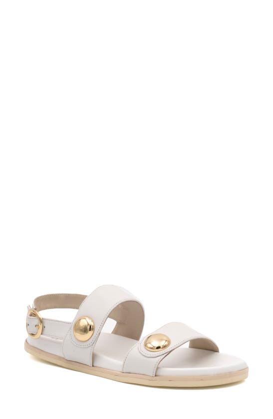 Shop Amalfi By Rangoni Bargino Slingback Sandal In Bianco Savana Gold Hardware