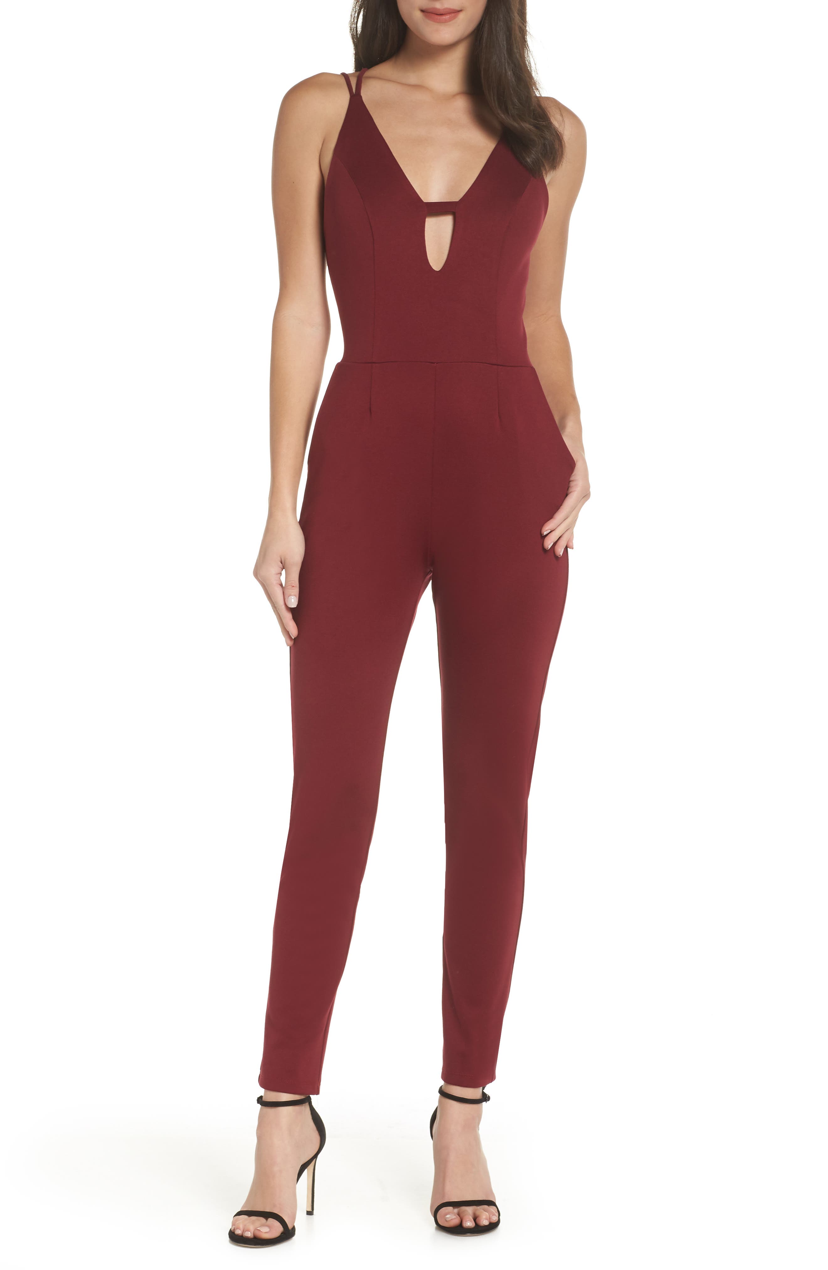 deep v jumpsuit